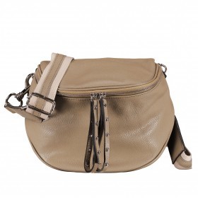 Gürteltasche Silberbeschlag Taupe