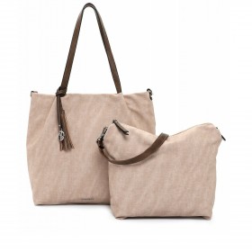 Shopper Elke Bag in Bag zweiteiliges Set Beige