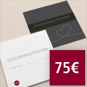 Gutschein per Post Wert 75 Euro