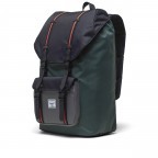 Rucksack Little America Rubber Straps Volumen 23 Liter Garden Topiary-Black-Gargoyle, Farbe: grün/oliv, Marke: Herschel, EAN: 0828432560455, Abmessungen in cm: 28x50x17, Bild 2 von 5