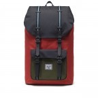 Rucksack Little America Rubber Straps Volumen 23 Liter Chili-Black-Ivy Green-Storm, Farbe: orange, Marke: Herschel, EAN: 0828432560448, Abmessungen in cm: 28x50x17, Bild 1 von 5
