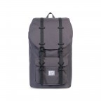 Rucksack Little America Rubber Straps Volumen 23 Liter Charcoal Black, Farbe: grau, Marke: Herschel, EAN: 0828432109210, Abmessungen in cm: 28x50x17, Bild 1 von 4