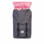 Rucksack Little America Rubber Straps Volumen 23 Liter Charcoal Black, Farbe: grau, Marke: Herschel, EAN: 0828432109210, Abmessungen in cm: 28x50x17, Bild 3 von 4