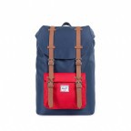 Rucksack Little America Medium Volumen 14 Liter Navy Red, Farbe: blau/petrol, Marke: Herschel, EAN: 0828432050482, Abmessungen in cm: 28x43x12, Bild 1 von 4