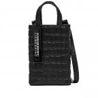 Handtasche Paper Bag Tote XXS Waxy Kroko Black, Farbe: schwarz, Marke: Liebeskind Berlin, EAN: 4099593012305, Abmessungen in cm: 11.5x16.5x4.5, Bild 1 von 5