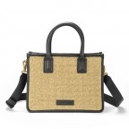 Handtasche Canvas Lena Black Cream, Farbe: schwarz, Marke: Les Visionnaires, EAN: 4262371046667, Abmessungen in cm: 28x34x15, Bild 1 von 4