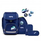 Schulranzen Cubo Set 5-teilig BlaulichtBär, Farbe: blau/petrol, Marke: Ergobag, EAN: 4057081177042, Abmessungen in cm: 28x40x25, Bild 1 von 6