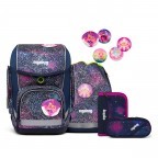 Schulranzen Cubo Super Glow Set 5-teilig Bärlaxy, Farbe: blau/petrol, Marke: Ergobag, EAN: 4057081177110, Abmessungen in cm: 28x38x25, Bild 1 von 6