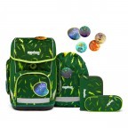 Schulranzen Cubo Lumi Set 5-teilig Bärtastisch, Farbe: grün/oliv, Marke: Ergobag, EAN: 4057081177165, Abmessungen in cm: 28x40x25, Bild 1 von 8