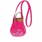 Umhängetasche Le Pliage Filet XS Fuchsia, Farbe: rosa/pink, Marke: Longchamp, EAN: 3597922269549, Abmessungen in cm: 17x18x1, Bild 2 von 4