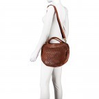 Handtasche Malibu Traccolina Tonda Cognac, Farbe: cognac, Marke: Campomaggi, EAN: 8059389004699, Abmessungen in cm: 35x26x12, Bild 5 von 7