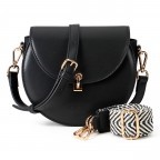 Umhängetasche Kisa Midi Saddle Black Gold, Farbe: schwarz, Marke: Seidenfelt, EAN: 4251817625979, Abmessungen in cm: 20x16.5x7, Bild 1 von 7