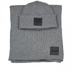 Mütze und Schal Metaverse zweiteiliges Geschenkset Medium Grey, Farbe: grau, Marke: Boss, EAN: 4063538780185, Abmessungen in cm: 30x180x0.5, Bild 1 von 4