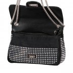 Umhängetasche mit Glitzersteinchen Schwarz, Farbe: schwarz, Marke: Hausfelder Manufaktur, EAN: 4065646015838, Abmessungen in cm: 19x11x7, Bild 7 von 7