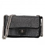 Umhängetasche mit Glitzersteinchen Schwarz, Farbe: schwarz, Marke: Hausfelder Manufaktur, EAN: 4065646015838, Abmessungen in cm: 19x11x7, Bild 1 von 7