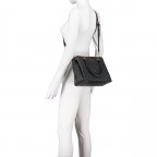 Handtasche Fynna Charcoal Logo, Farbe: anthrazit, Marke: Guess, EAN: 0190231766711, Abmessungen in cm: 27x20x12.5, Bild 6 von 7