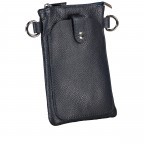 Umhängetasche / Handytasche mit austauschbaren Riemen Dunkelblau, Farbe: blau/petrol, Marke: Hausfelder Manufaktur, EAN: 4065646017320, Abmessungen in cm: 14.5x20.5x1, Bild 2 von 6