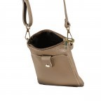 Umhängetasche / Handytasche mit austauschbaren Riemen und Goldfittings Taupe, Farbe: taupe/khaki, Marke: Hausfelder Manufaktur, EAN: 4065646017344, Abmessungen in cm: 14.5x20.5x1, Bild 6 von 6
