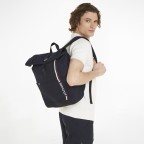 Rucksack Monotype Rolltop Backpack Space Blue, Farbe: blau/petrol, Marke: Tommy Hilfiger, EAN: 8720645813781, Abmessungen in cm: 28x45x13, Bild 3 von 4
