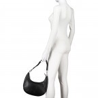 Beuteltasche Schwarz, Farbe: schwarz, Marke: Hausfelder Manufaktur, EAN: 4065646015388, Abmessungen in cm: 26.5x23.5x7.5, Bild 4 von 8