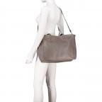 Shopper mit Zusatzriemen Mid Grey, Farbe: taupe/khaki, Marke: Hausfelder Manufaktur, EAN: 4065646015487, Abmessungen in cm: 37.5x30x14.5, Bild 6 von 7