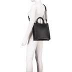 Tasche mit zwei Schulterriemen Schwarz, Farbe: schwarz, Marke: Hausfelder Manufaktur, EAN: 4065646017917, Abmessungen in cm: 26x28x10, Bild 6 von 7