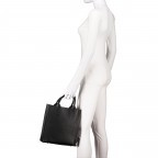 Tasche mit zwei Schulterriemen Schwarz, Farbe: schwarz, Marke: Hausfelder Manufaktur, EAN: 4065646017917, Abmessungen in cm: 26x28x10, Bild 4 von 7