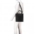 Tasche mit zwei Schulterriemen Schwarz, Farbe: schwarz, Marke: Hausfelder Manufaktur, EAN: 4065646017917, Abmessungen in cm: 26x28x10, Bild 5 von 7