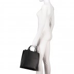 Handtasche mit zwei Schulterriemen Schwarz, Farbe: schwarz, Marke: Hausfelder Manufaktur, EAN: 4065646017924, Abmessungen in cm: 26x28x10, Bild 4 von 7