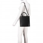 Handtasche mit zwei Schulterriemen Schwarz, Farbe: schwarz, Marke: Hausfelder Manufaktur, EAN: 4065646017924, Abmessungen in cm: 26x28x10, Bild 5 von 7