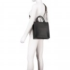 Handtasche mit zwei Schulterriemen Schwarz, Farbe: schwarz, Marke: Hausfelder Manufaktur, EAN: 4065646017924, Abmessungen in cm: 26x28x10, Bild 6 von 7