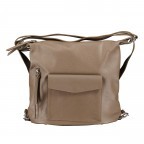 Rucksack / Beuteltasche Taupe, Farbe: taupe/khaki, Marke: Hausfelder Manufaktur, EAN: 4065646018129, Abmessungen in cm: 30.5x28.5x13.5, Bild 1 von 6