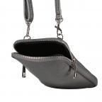 Umhängetasche / Handytasche mit austauschbaren Riemen und Silberfittings Anthra, Farbe: anthrazit, Marke: Hausfelder Manufaktur, EAN: 4065646018242, Abmessungen in cm: 11x17.5x2, Bild 6 von 6