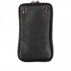Umhängetasche / Handytasche mit austauschbaren Riemen und Silberfittings Schwarz, Farbe: schwarz, Marke: Hausfelder Manufaktur, EAN: 4065646018259, Abmessungen in cm: 11x17.5x2, Bild 3 von 6