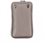 Umhängetasche / Handytasche mit austauschbaren Riemen und Silberfittings Grau, Farbe: grau, Marke: Hausfelder Manufaktur, EAN: 4065646018266, Abmessungen in cm: 11x17.5x2, Bild 3 von 6