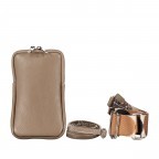 Umhängetasche / Handytasche mit austauschbaren Riemen und Silberfittings Taupe, Farbe: taupe/khaki, Marke: Hausfelder Manufaktur, EAN: 4065646018310, Abmessungen in cm: 11x17.5x2, Bild 1 von 6