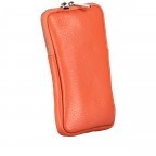 Umhängetasche / Handytasche mit austauschbaren Riemen und Silberfittings Orange, Farbe: orange, Marke: Hausfelder Manufaktur, EAN: 4065646018327, Abmessungen in cm: 11x17.5x2, Bild 2 von 6