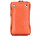Umhängetasche / Handytasche mit austauschbaren Riemen und Silberfittings Orange, Farbe: orange, Marke: Hausfelder Manufaktur, EAN: 4065646018327, Abmessungen in cm: 11x17.5x2, Bild 3 von 6
