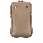 Umhängetasche / Handytasche mit austauschbaren Riemen und Silberfittings Taupe, Farbe: taupe/khaki, Marke: Hausfelder Manufaktur, EAN: 4065646018334, Abmessungen in cm: 11x17.5x2, Bild 3 von 6