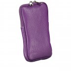 Umhängetasche / Handytasche mit austauschbaren Riemen und Silberfittings Lila, Farbe: flieder/lila, Marke: Hausfelder Manufaktur, EAN: 4065646018372, Abmessungen in cm: 11x17.5x2, Bild 2 von 6