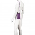 Umhängetasche / Handytasche mit austauschbaren Riemen und Silberfittings Lila, Farbe: flieder/lila, Marke: Hausfelder Manufaktur, EAN: 4065646018372, Abmessungen in cm: 11x17.5x2, Bild 4 von 6