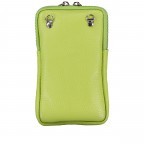 Umhängetasche / Handytasche mit austauschbaren Riemen und Silberfittings Hellgrün, Farbe: grün/oliv, Marke: Hausfelder Manufaktur, EAN: 4065646018389, Abmessungen in cm: 11x17.5x2, Bild 3 von 6
