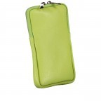 Umhängetasche / Handytasche mit austauschbaren Riemen und Silberfittings Hellgrün, Farbe: grün/oliv, Marke: Hausfelder Manufaktur, EAN: 4065646018389, Abmessungen in cm: 11x17.5x2, Bild 2 von 6