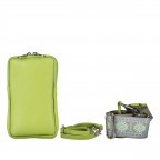 Umhängetasche / Handytasche mit austauschbaren Riemen und Silberfittings Hellgrün, Farbe: grün/oliv, Marke: Hausfelder Manufaktur, EAN: 4065646018389, Abmessungen in cm: 11x17.5x2, Bild 1 von 6