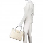 Handtasche Silvana White, Farbe: weiß, Marke: Guess, EAN: 0190231814917, Abmessungen in cm: 33.5x25.5x12.5, Bild 4 von 7