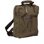 Rucksack City Canvas Joris CC-12558 mit Laptopfach 13 Zoll Olive Brown, Farbe: grün/oliv, Marke: Harbour 2nd, EAN: 4046478071247, Abmessungen in cm: 26x33.5x10, Bild 2 von 8