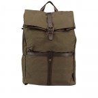 Rucksack City Canvas Frederik CC-12563 mit Laptopfach 13 Zoll Olive Brown, Farbe: grün/oliv, Marke: Harbour 2nd, EAN: 4046478071292, Abmessungen in cm: 31x47x12, Bild 1 von 11