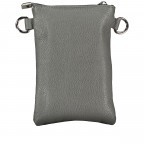 Umhängetasche / Handytasche mit austauschbaren Riemen und Silberfittings Dunkelgrau, Farbe: grau, Marke: Hausfelder Manufaktur, EAN: 4065646019485, Abmessungen in cm: 14.5x20.5x1, Bild 3 von 6