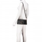 Umhängetasche viergeteilt Schwarz, Farbe: schwarz, Marke: Hausfelder Manufaktur, EAN: 4065646019867, Abmessungen in cm: 26x14x8.5, Bild 6 von 8