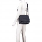 Satteltasche mit zwei Schulterriemen Dunkelblau, Farbe: blau/petrol, Marke: Hausfelder Manufaktur, EAN: 4065646019898, Abmessungen in cm: 29x26x11, Bild 6 von 7
